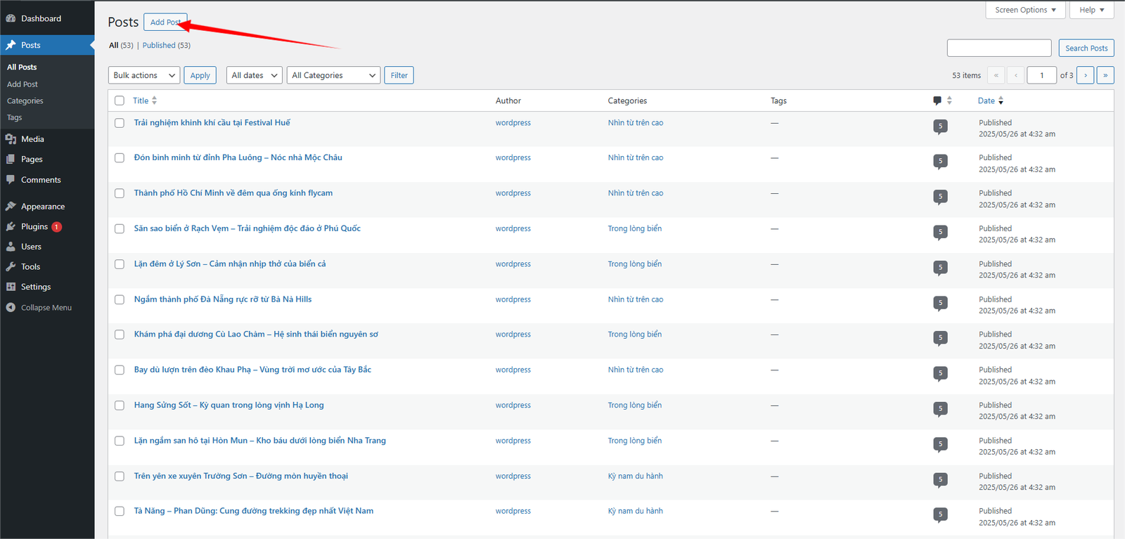 Nút thêm bài viết mới