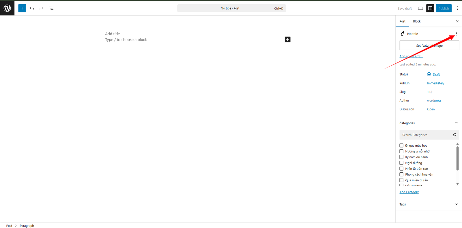 Giao diện thêm tiêu đề bài viết 1