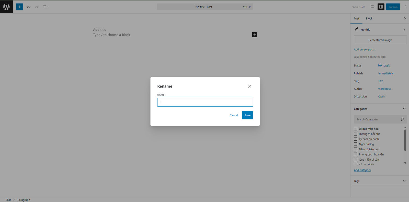 Giao diện thêm tiêu đề bài viết 3